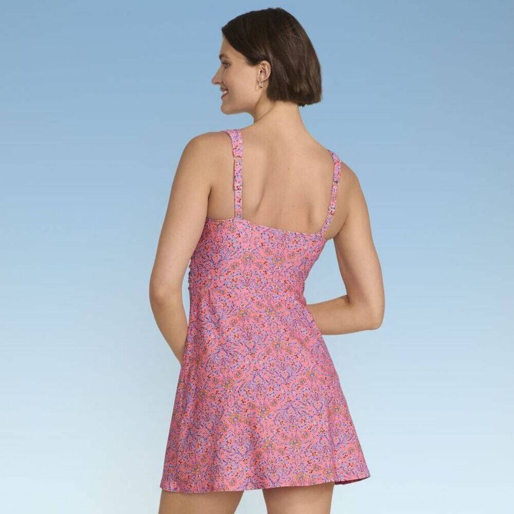 Lands' End - Women's Swim Dress Swimwear Bathing Sui Pink - Picture 2 of 2